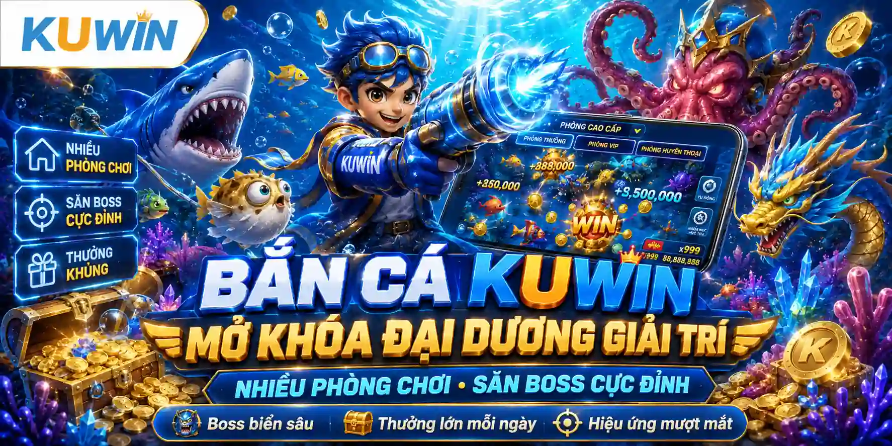 bắn cá Kuwin - mở khóa đại dương